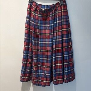 Vintage Sophisticates By Pendleton‎ Knockabout Cotton/Wool Plaid Skirt Women's 8